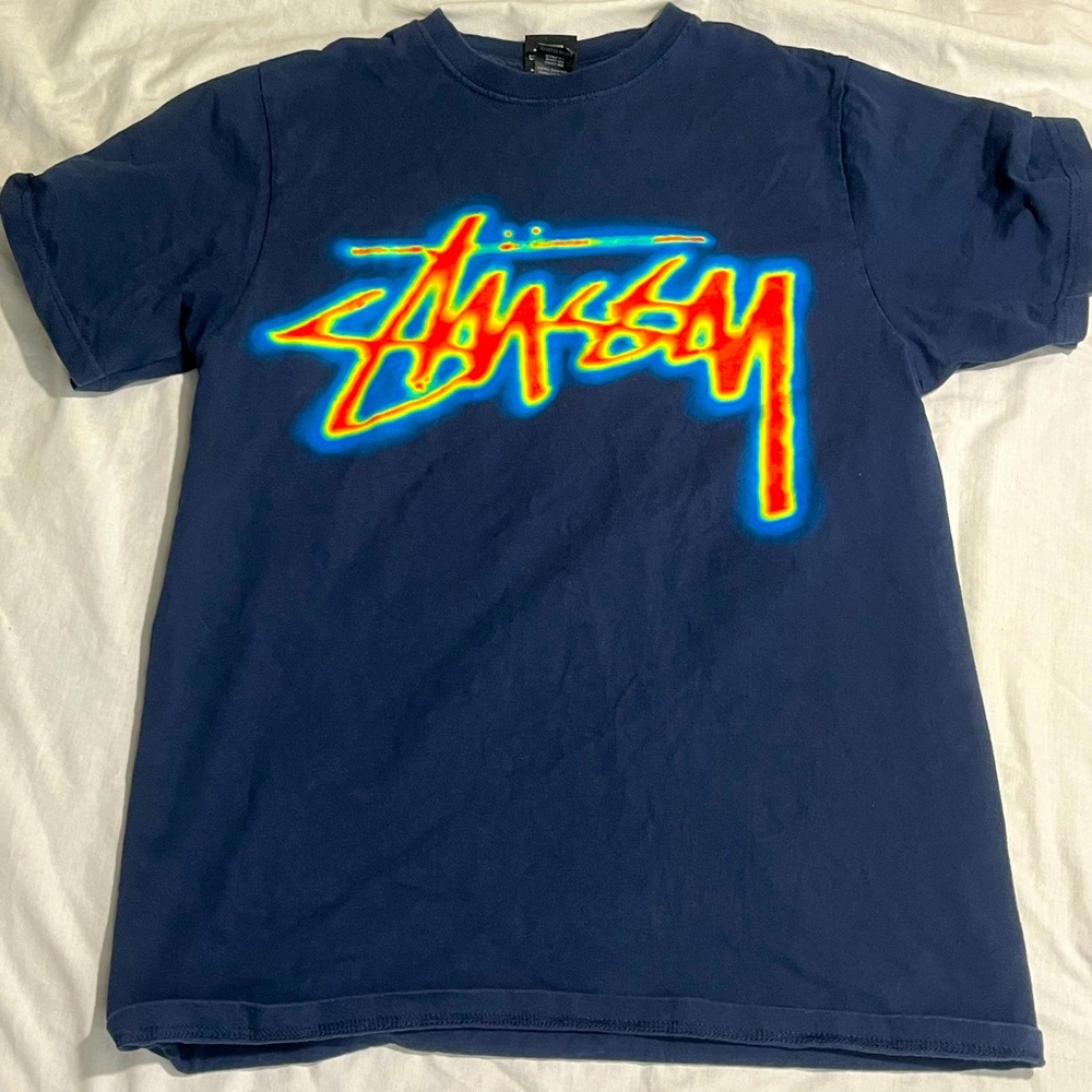 Heat detector, Stassie short sleeve navy blue Stussy